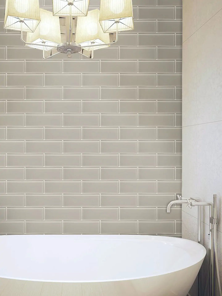 Ice Gray 4-in x 12-in Glass Tile(0.33-sq. ft/ Piece)