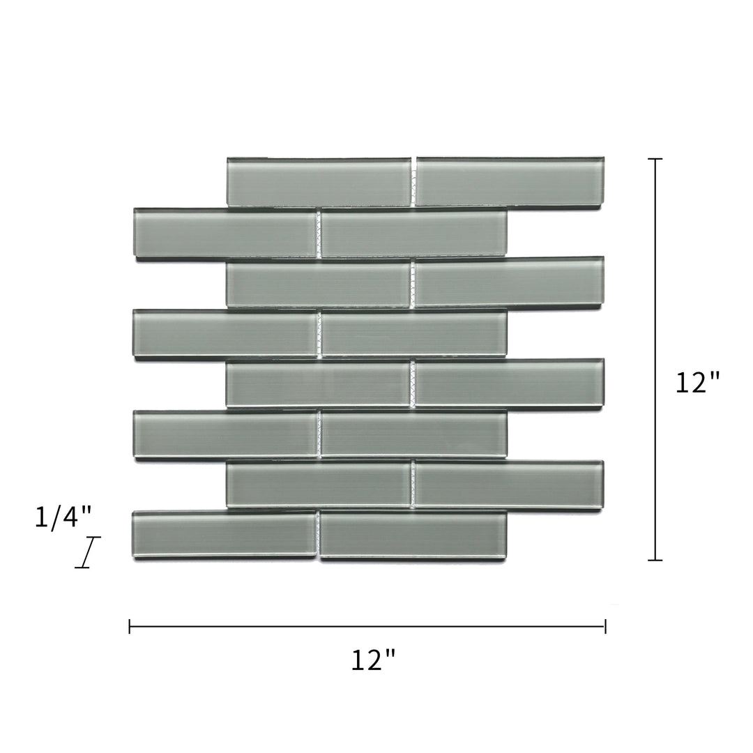 Space Gray 12-in x 12-in Linen Glass Wall Tile(1-sq. ft/ Piece)