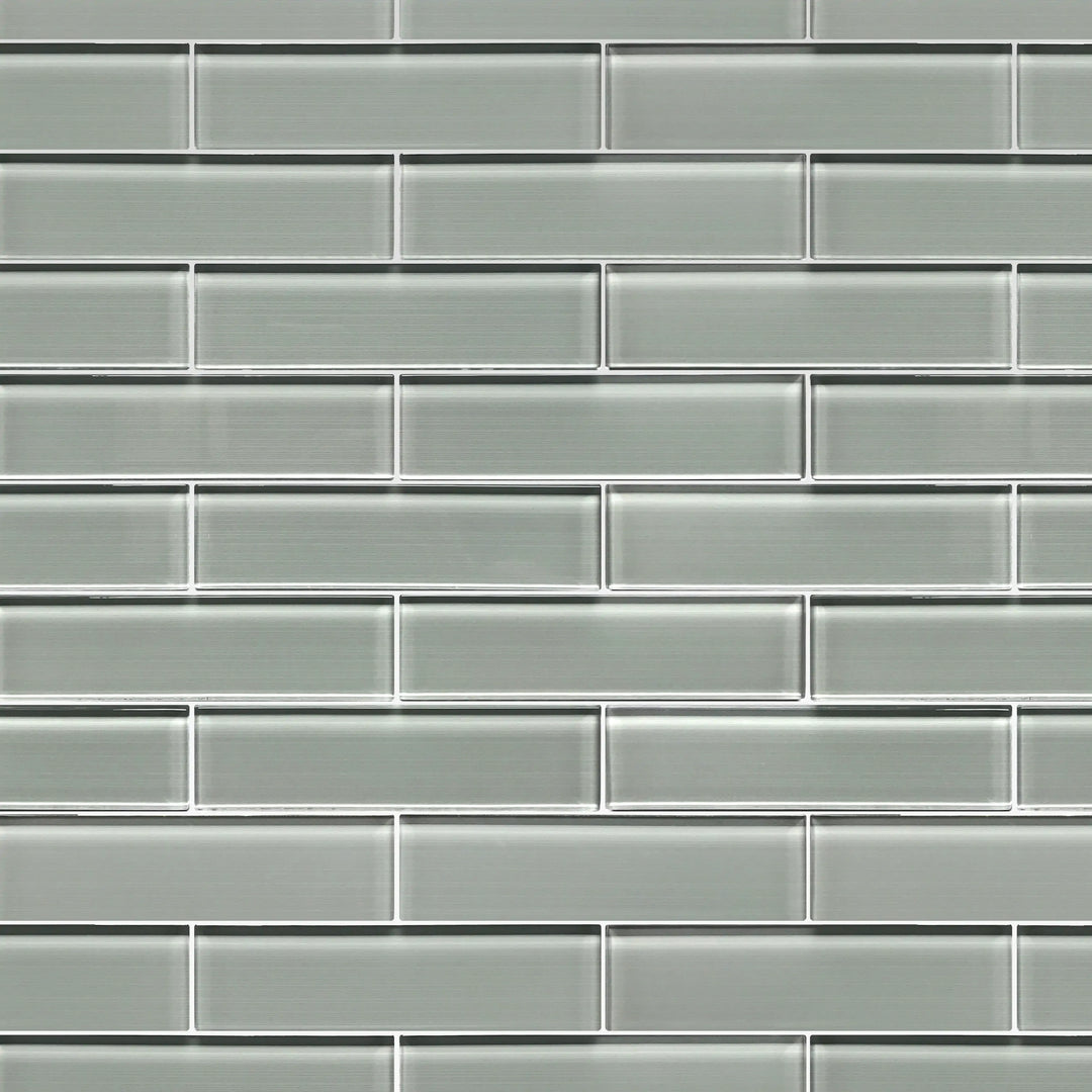 Space Gray 12-in x 12-in Linen Glass Wall Tile(1-sq. ft/ Piece)