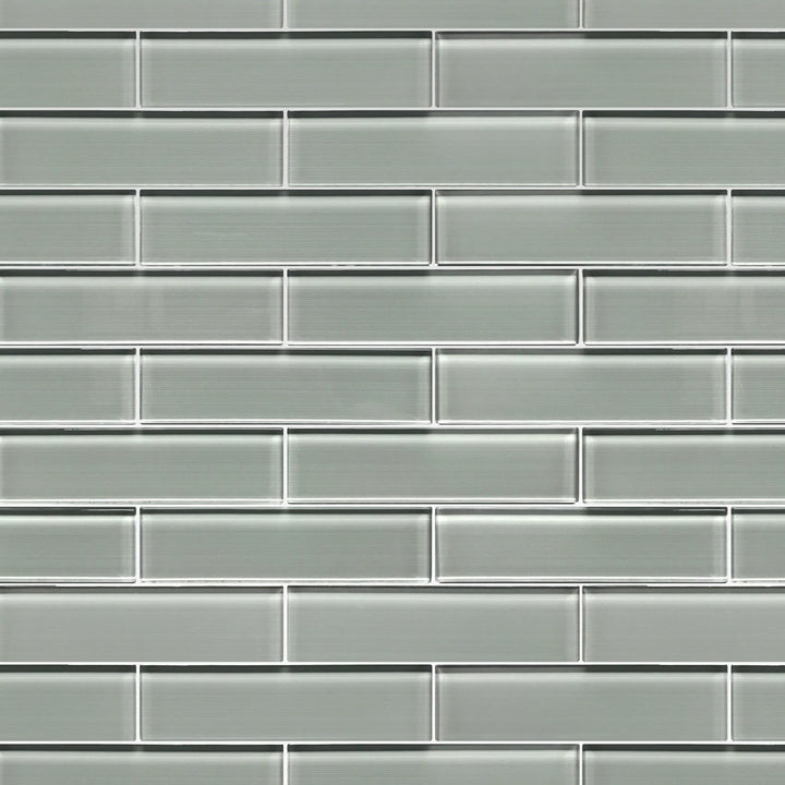 Space Gray 12-in x 12-in Linen Glass Wall Tile(1-sq. ft/ Piece)