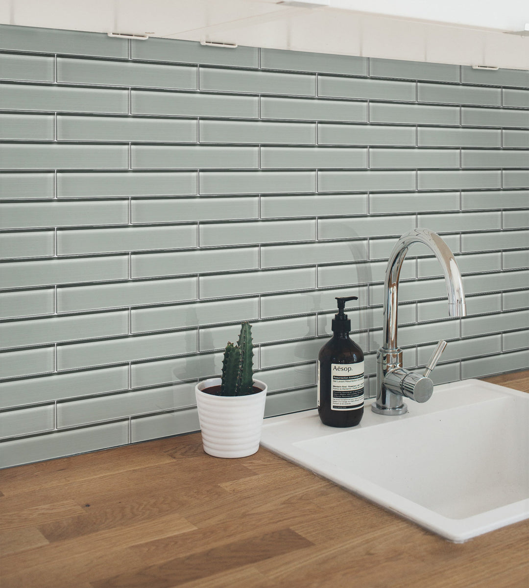 Space Gray 12-in x 12-in Linen Glass Wall Tile(1-sq. ft/ Piece)