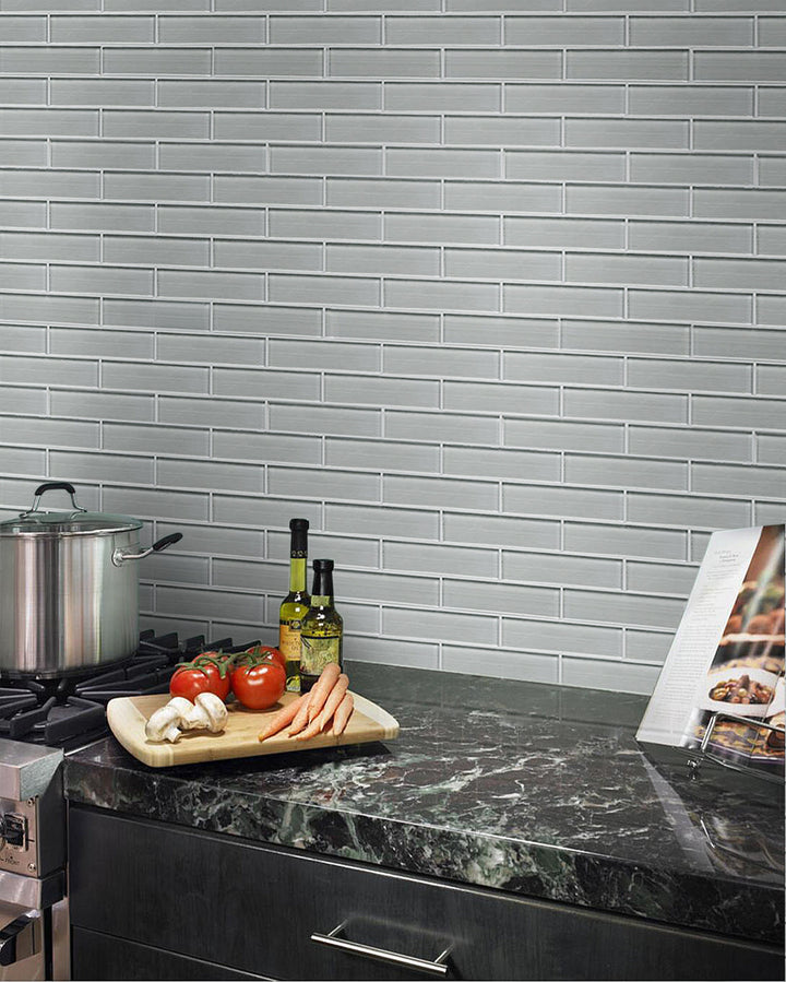 Space Linen Gray 3-in x 12-in Glass Wall Tile(0.25-sq. ft/ Piece)