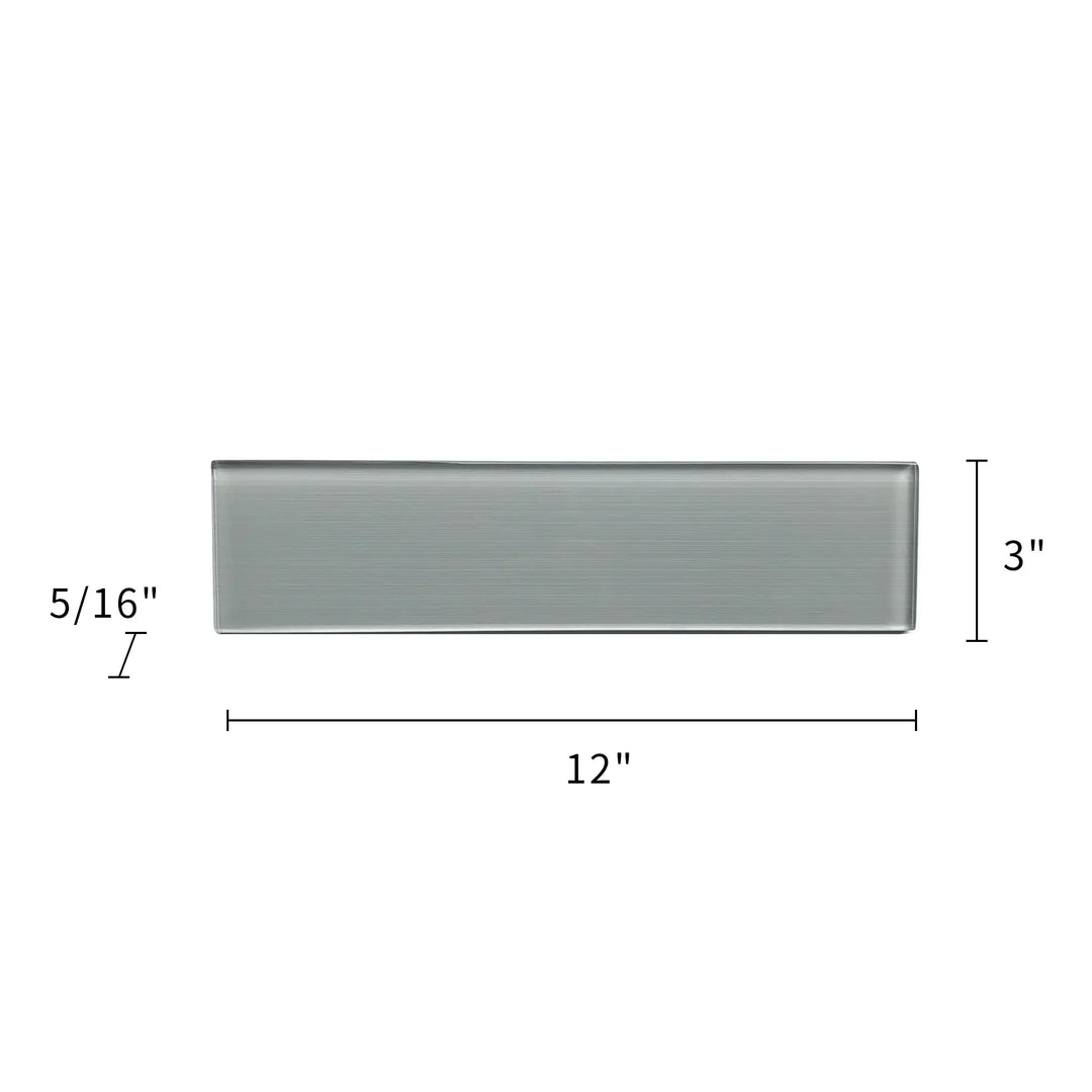 Space Linen Gray 3-in x 12-in Glass Wall Tile(0.25-sq. ft/ Piece)