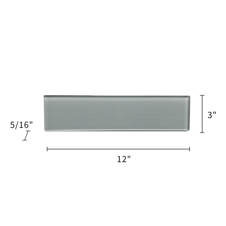Space Linen Gray 3-in x 12-in Glass Wall Tile(0.25-sq. ft/ Piece)
