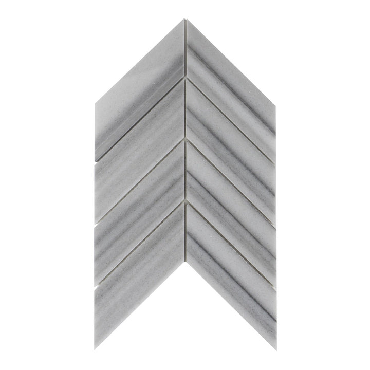 Zebra Chevron 8-in x 12-in Polished Marble Mosaic Floor and Wall Tile(0.67-sq. ft/ Piece)
