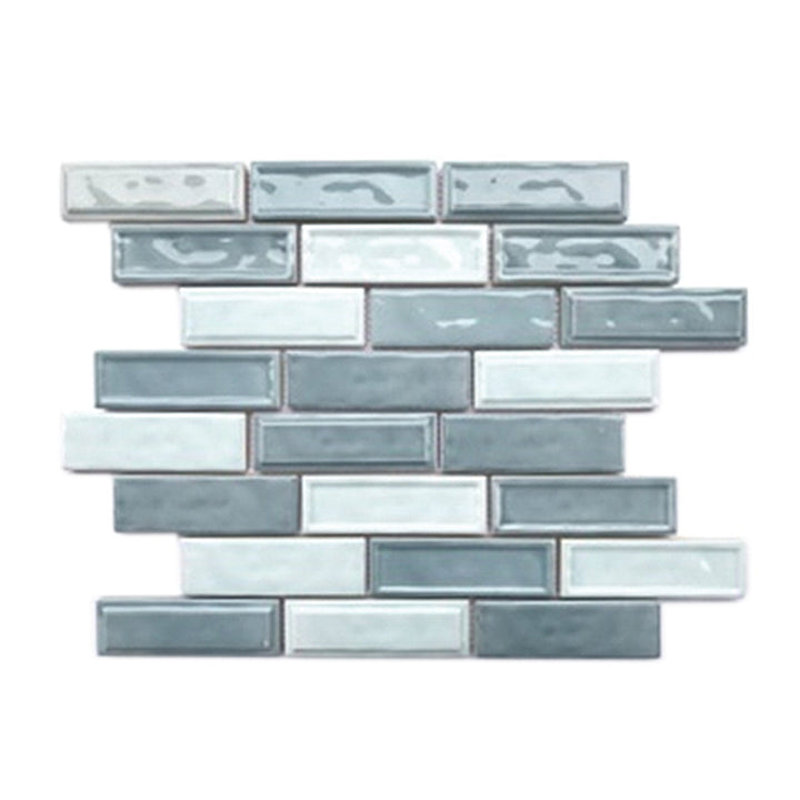 Linear Two Toned 12-in x 12-in Ceramic Mosaic Wall Tile(1-sq. ft/ Piece)