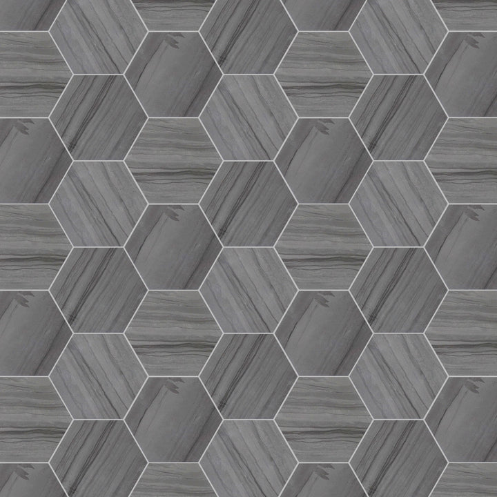 6-in Athens Gray Hexagon 12-in x 10-in Honed Mosaic Floor and Wall Tile(0.83-sq. ft/ Piece)