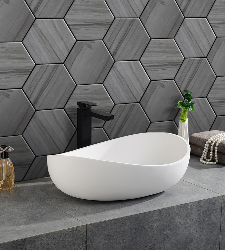 6-in Athens Gray Hexagon 12-in x 10-in Honed Mosaic Floor and Wall Tile(0.83-sq. ft/ Piece)