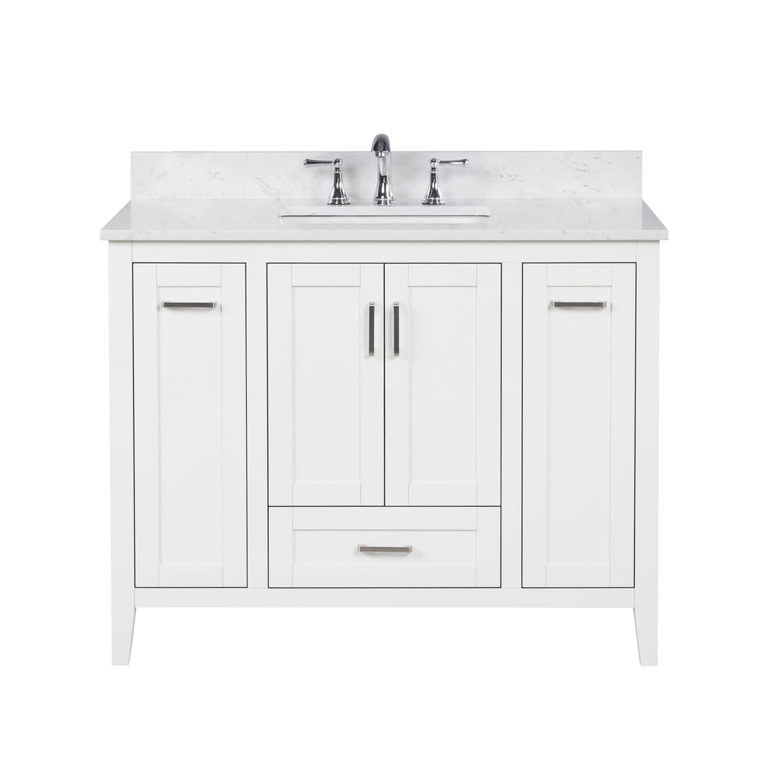 Milford 42" Single Vanity With Carrara Engineered Stone Top