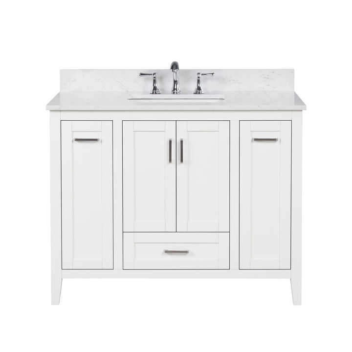 Milford 42" Single Vanity With Carrara Engineered Stone Top