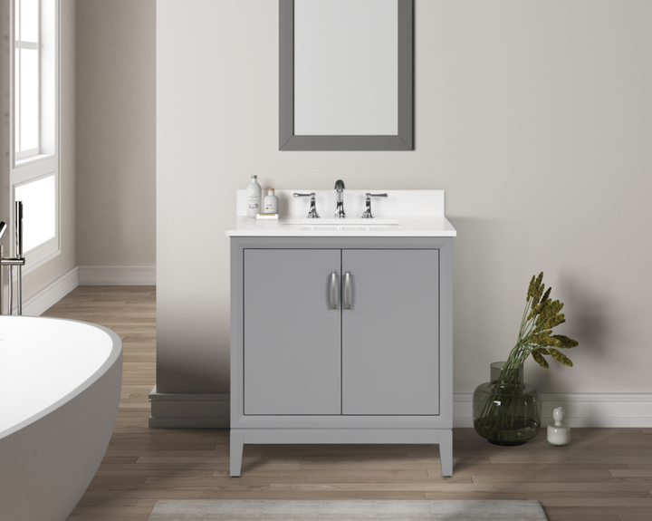 Luton Vanity with Snow White Quartz Top