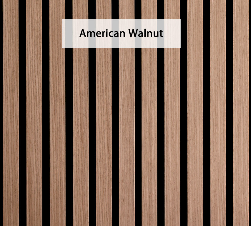 24-in x 94-1/2-in Acoustic Wood Slat Wall Panel - American Walnut(16-sq. ft/ Piece)