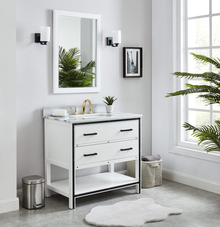 Hendrick 36" Soft White Vanity With Marmara Marble Top