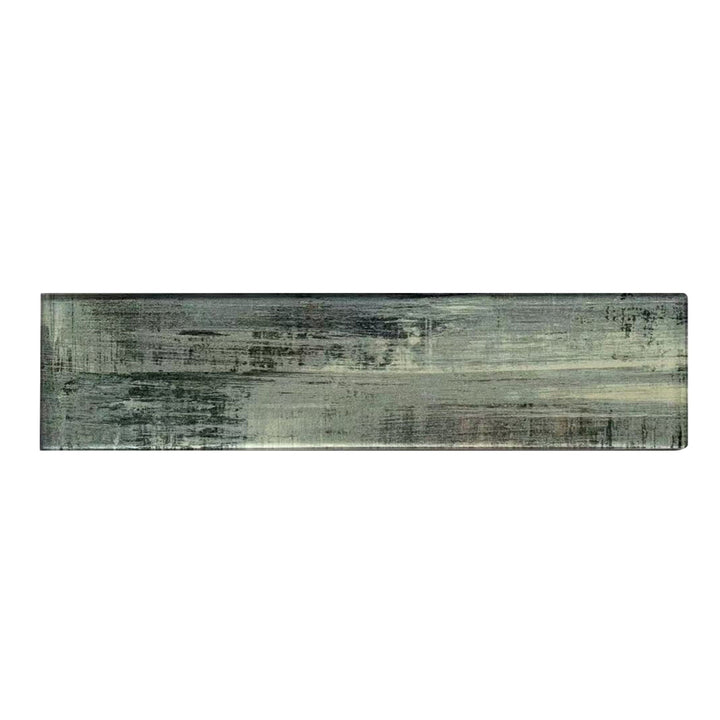 Blue & Gray Wood Grain 3-in x 12-in 3D Glass Tile(0.25-sq. ft/ Piece)