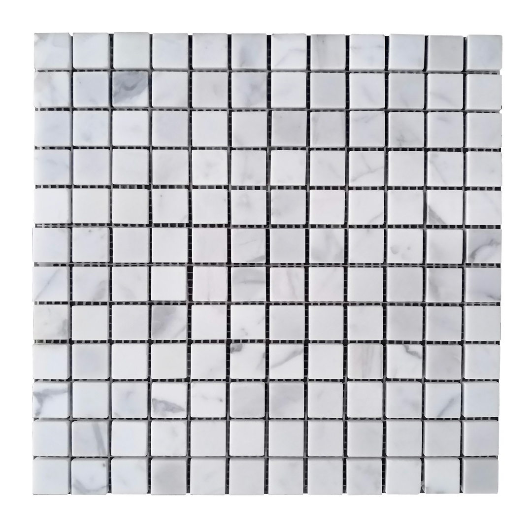 Single Calacatta Polished Marble Mosaic Tile – 12x12 inch natural marble tile with elegant veining