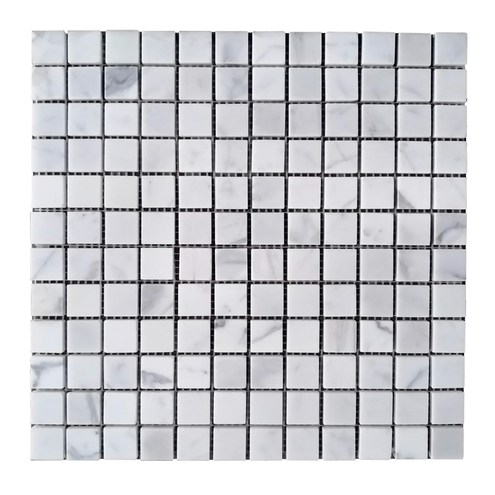 Single Calacatta Polished Marble Mosaic Tile – 12x12 inch natural marble tile with elegant veining