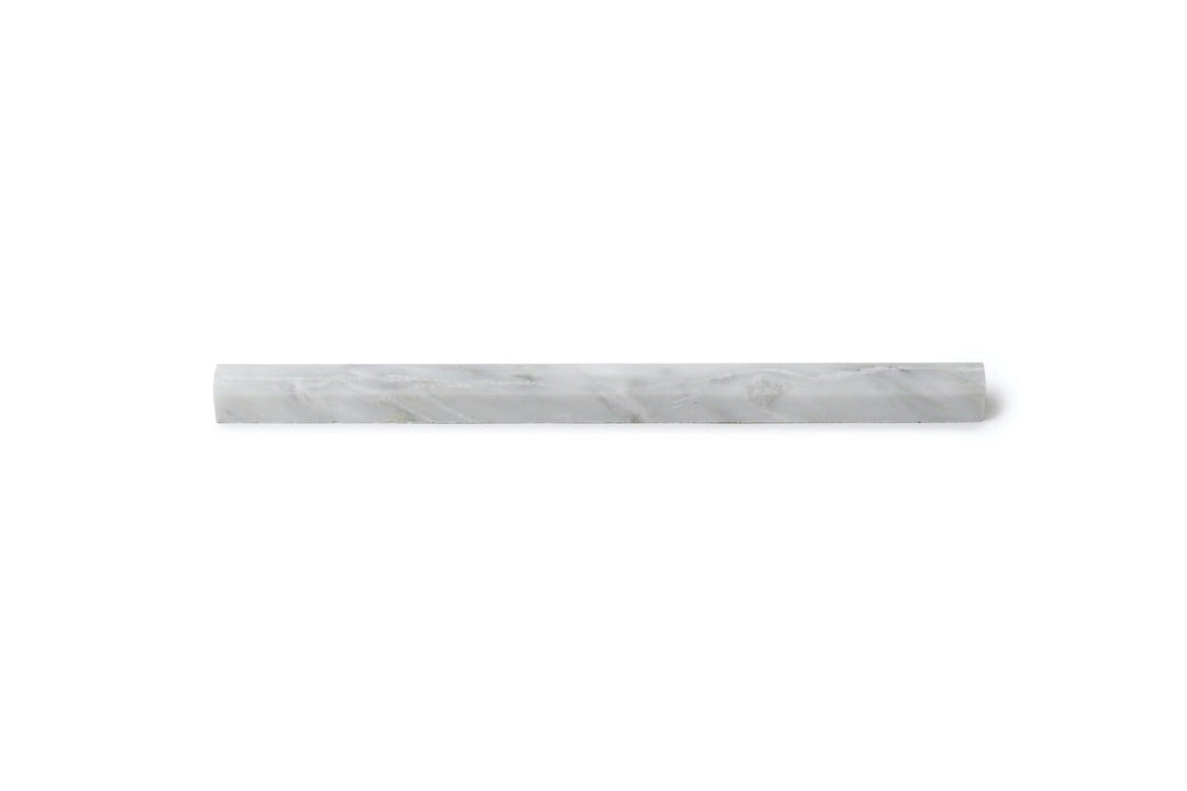 Carrara White 0.5-in x 12-in Polished Marble Pencil Molding Trim(0.04-sq. ft/ Piece)