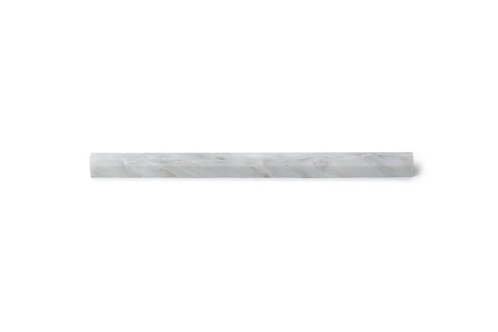 Carrara White 0.5-in x 12-in Polished Marble Pencil Molding Trim(0.04-sq. ft/ Piece)