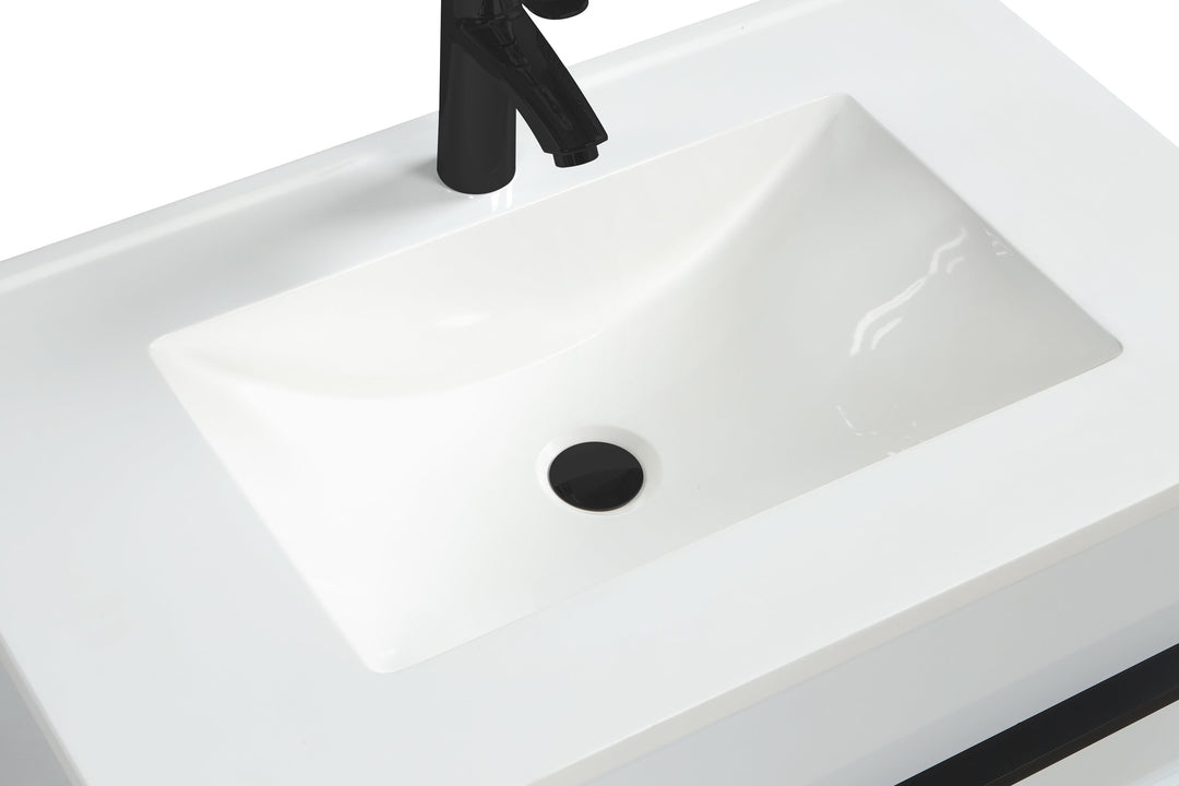 Cecilia Wall Mounted 30" Vanity with Cultured Marble Top