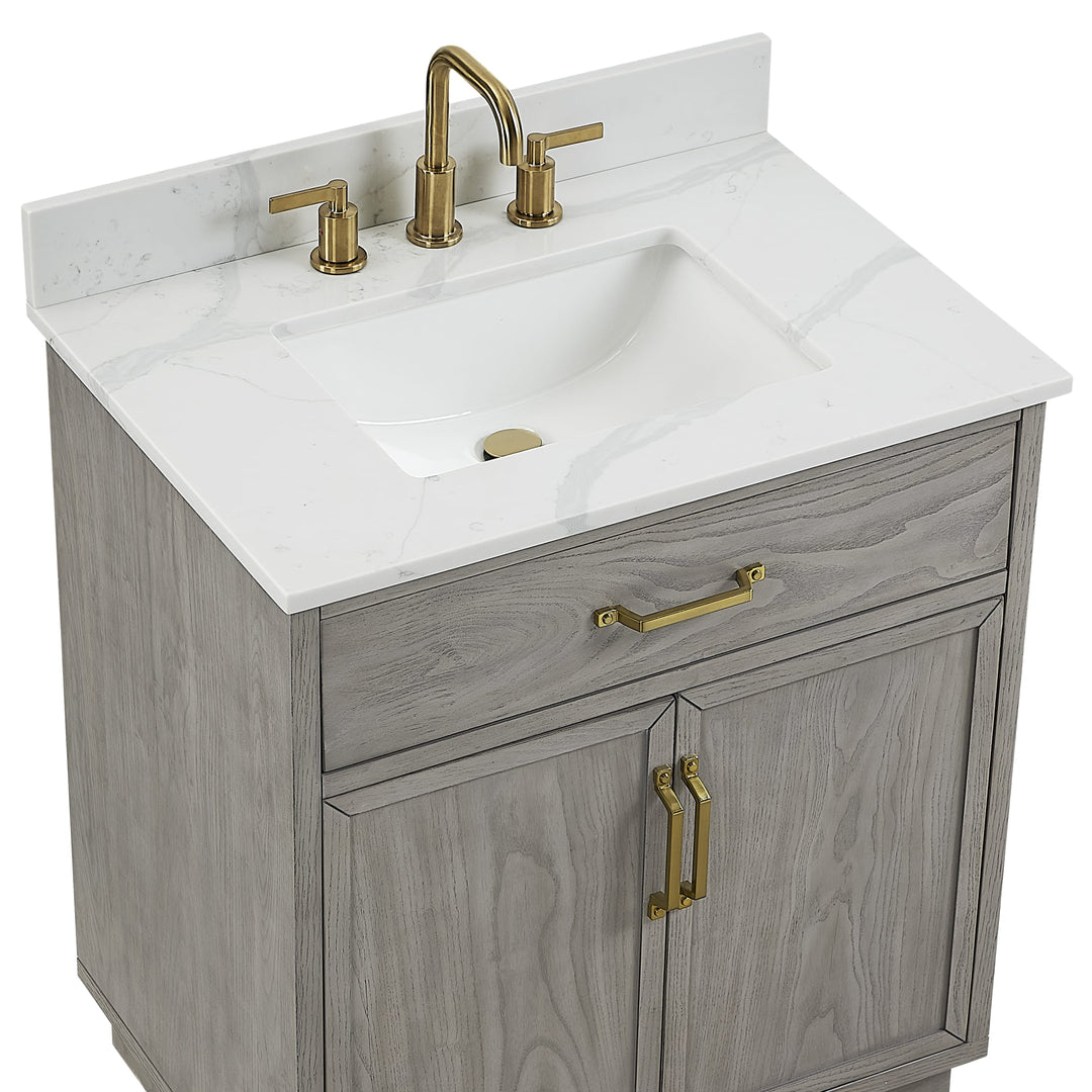 Denton 30" Single Vanity With Calacatta Quartz Top