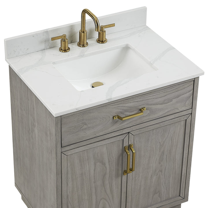Denton 30" Single Vanity With Calacatta Quartz Top