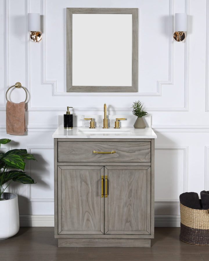 Denton 30" Single Vanity With Calacatta Quartz Top