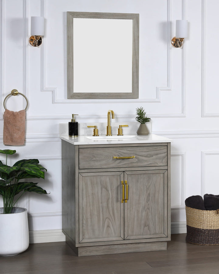 Denton 30" Single Vanity With Calacatta Quartz Top