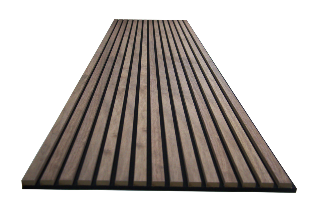 24-in x 94-1/2-in Acoustic Wood Slat Wall Panel - American Walnut(16-sq. ft/ Piece)