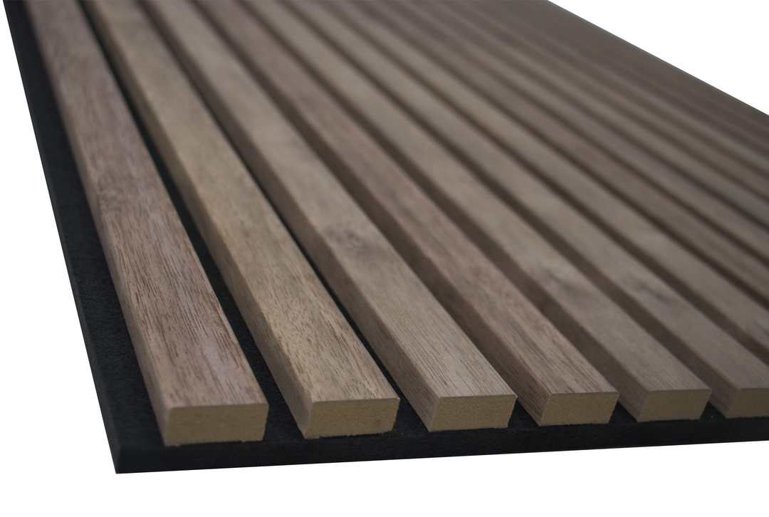 24-in x 94-1/2-in Acoustic Wood Slat Wall Panel - American Walnut(16-sq. ft/ Piece)