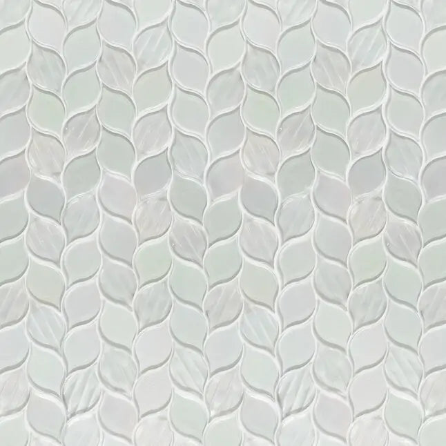 Laser Cut Iridescent Unique Ascending Vine Leaf Design Glass/Stone Mixed Diamond Mosaic Wall Tile - Sample (Product Shown is Full Size)