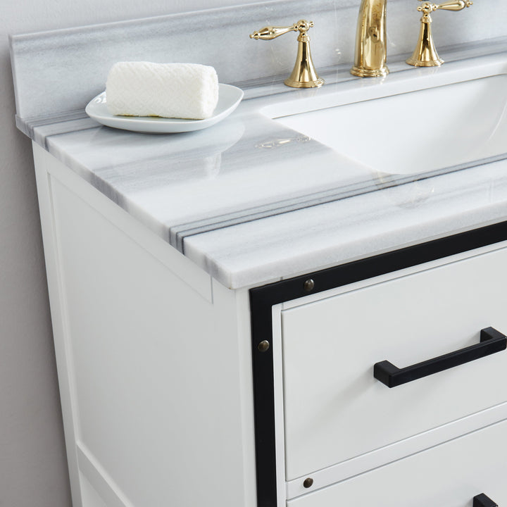 Hendrick 36" Soft White Vanity With Marmara Marble Top