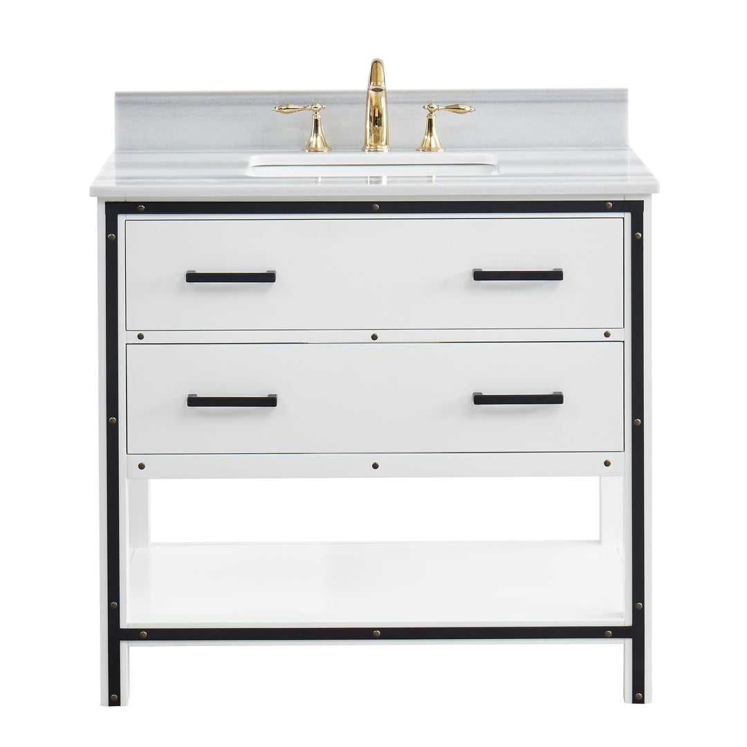 Hendrick 36" Soft White Vanity With Marmara Marble Top