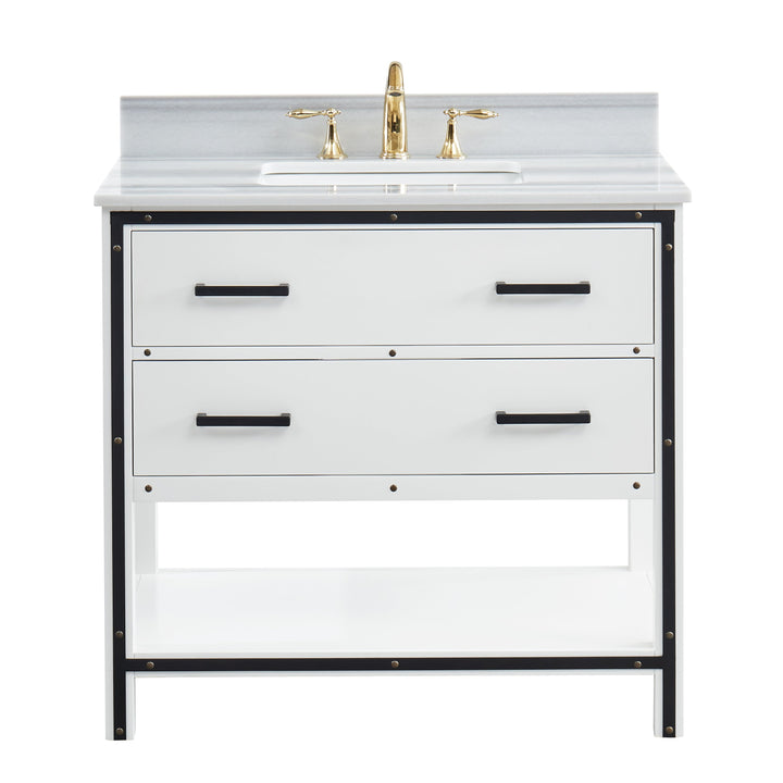 Hendrick 36" Soft White Vanity With Marmara Marble Top