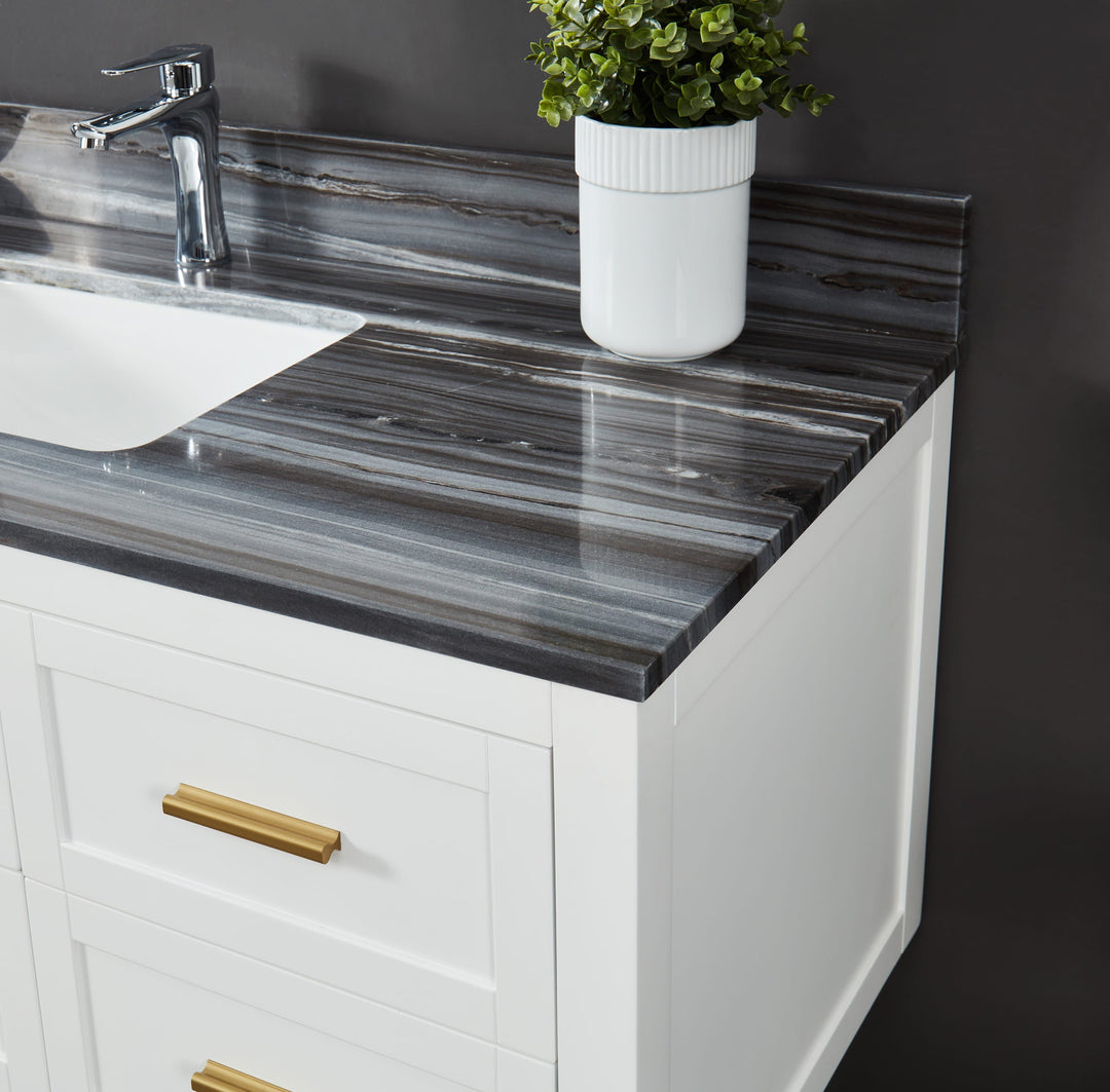 Ralph 48" Wall Mounted Vanity with Palissandro Blue Marble Top