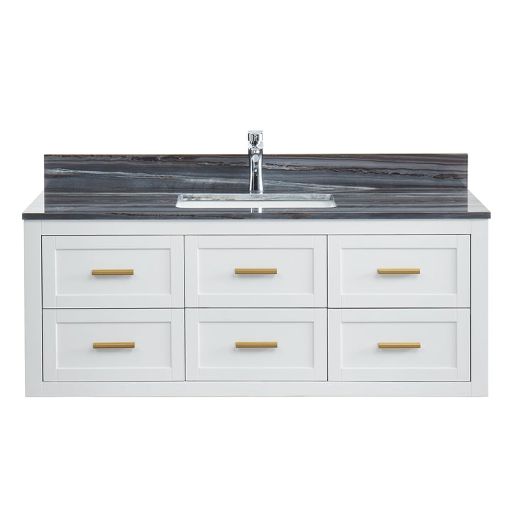 Ralph 48" Wall Mounted Vanity with Palissandro Blue Marble Top