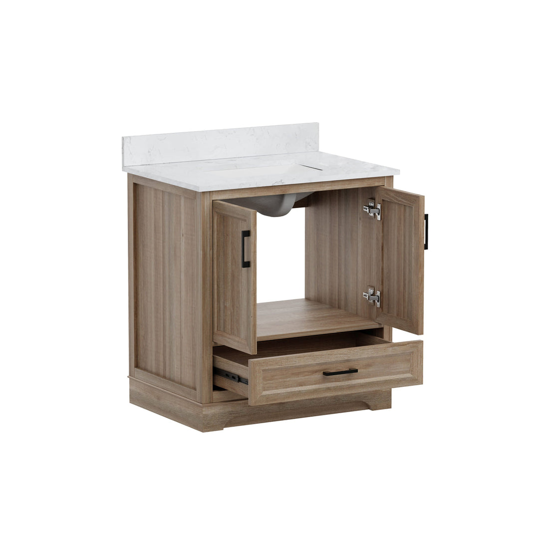 Retford Vanity Family Set with Engineered Marble Top