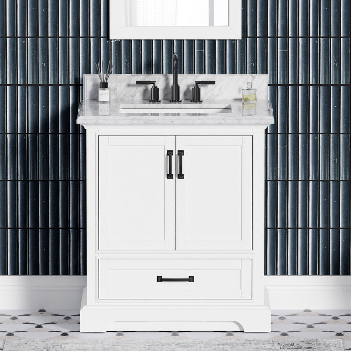 Rhoda Vanity Set with Carrara Marble Top