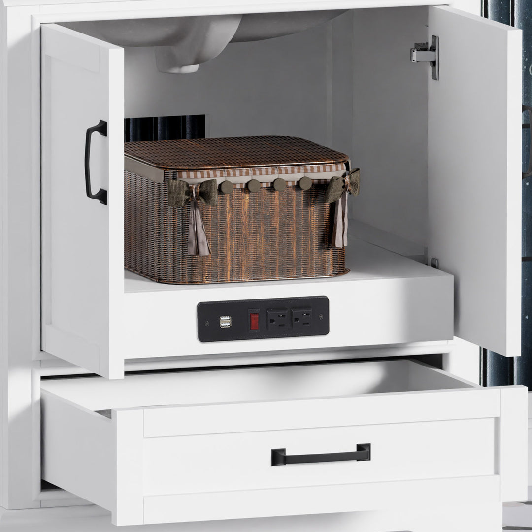 Rhoda Vanity Set with Carrara Marble Top