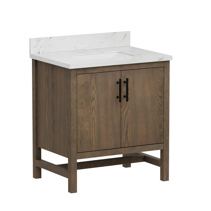 Solon Vanity Family Set with Calacatta Sintered Stone Top