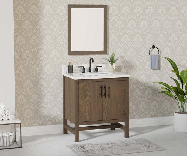 Solon Vanity Family Set with Calacatta Sintered Stone Top