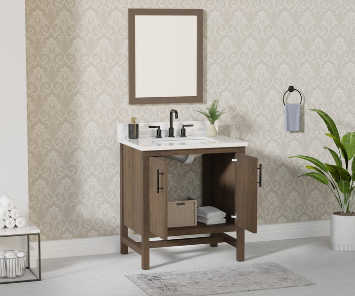 Solon Vanity Family Set with Calacatta Sintered Stone Top