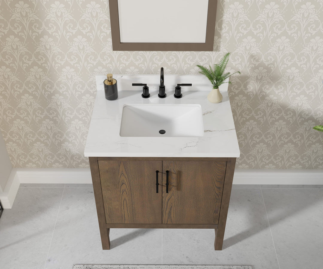 Solon Vanity Family Set with Calacatta Sintered Stone Top