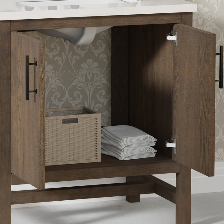 Solon Vanity Family Set with Calacatta Sintered Stone Top