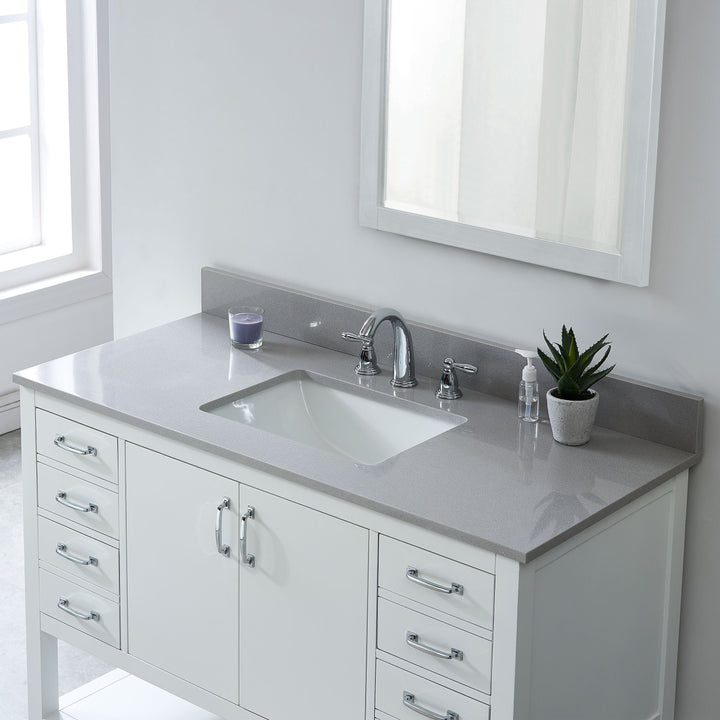 Soft Gray Engineered Marble Vanity Top