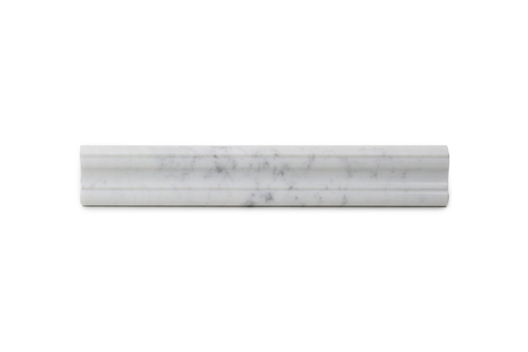 Carrara White 2-in x 12-in Polished Crown Molding Marble Trim(0.17-sq. ft/ Piece)