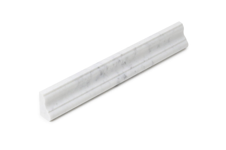 Carrara White 2-in x 12-in Polished Crown Molding Marble Trim(0.17-sq. ft/ Piece)