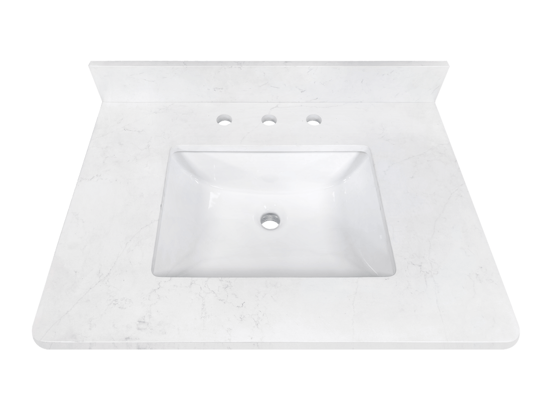 Emporia 30" Single Vanity with White Calacatta Vicenza Quartz Top