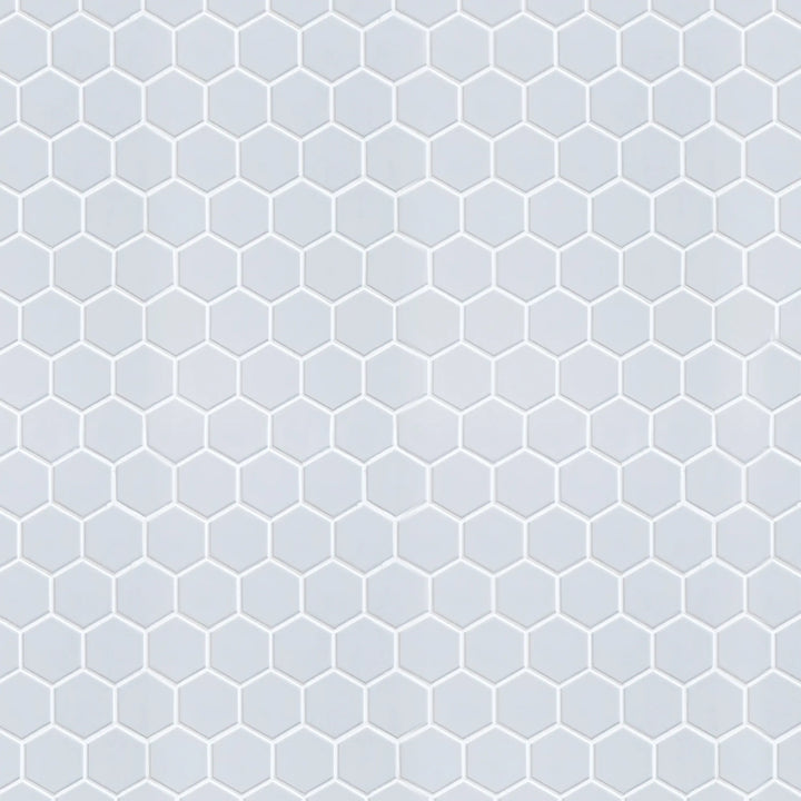 Display board featuring Soft Gray Hexagon Matte Porcelain Mosaic Tile – elegant 13x11 inch tile arrangement.