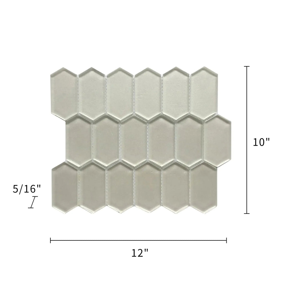 Stretched Hexagon Metallic 10-in x 12-in Glass Mosaic Wall Tile(0.83-sq. ft/ Piece)
