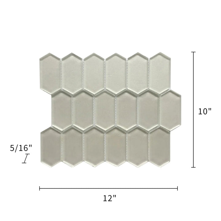 Stretched Hexagon Metallic 10-in x 12-in Glass Mosaic Wall Tile(0.83-sq. ft/ Piece)